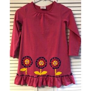 Hanna Andersson Size 120 6-7 Long Sleeved Floral Dress